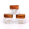 30g Bamboo lid glass eye cream container face cream jar with gold printing